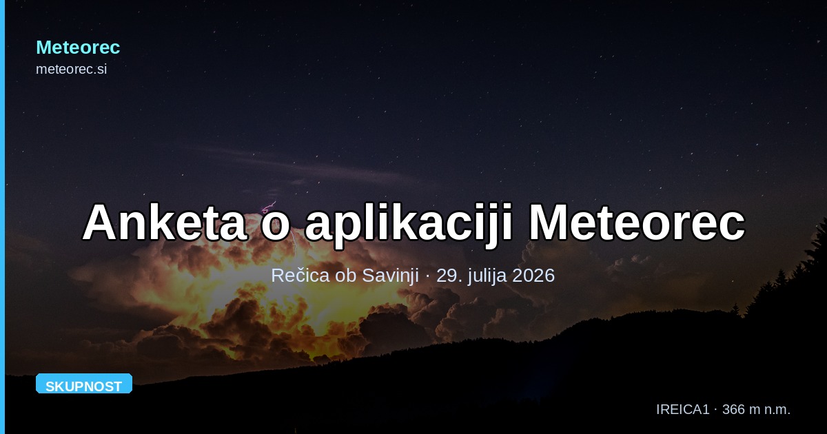 Anketa o aplikaciji Meteorec: 10 proti 9 – zakaj to ni odgovor