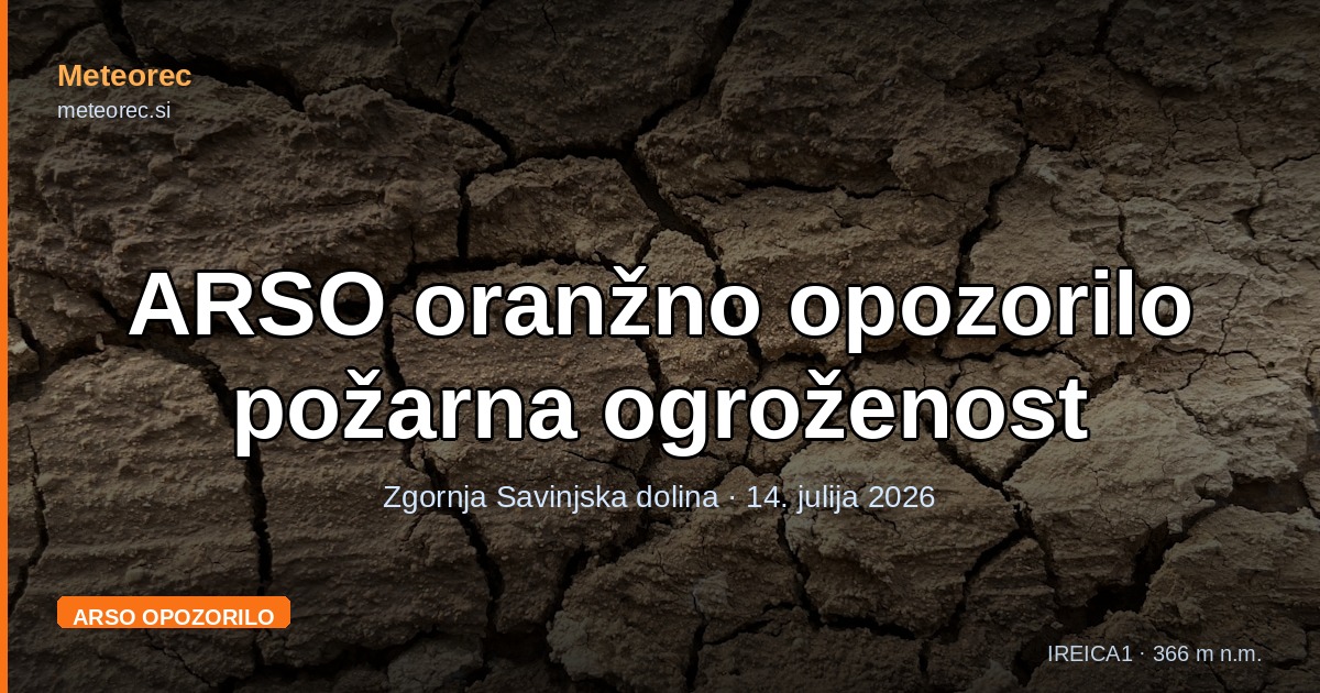 ARSO oranžno opozorilo — požarna ogroženost: kaj to pomeni za Zgornjo Savinjsko dolino