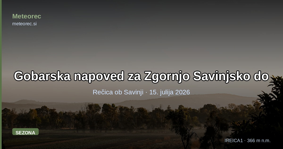 Gobarska napoved za Zgornjo Savinjsko dolino: kaj pravita vlaga in dež
