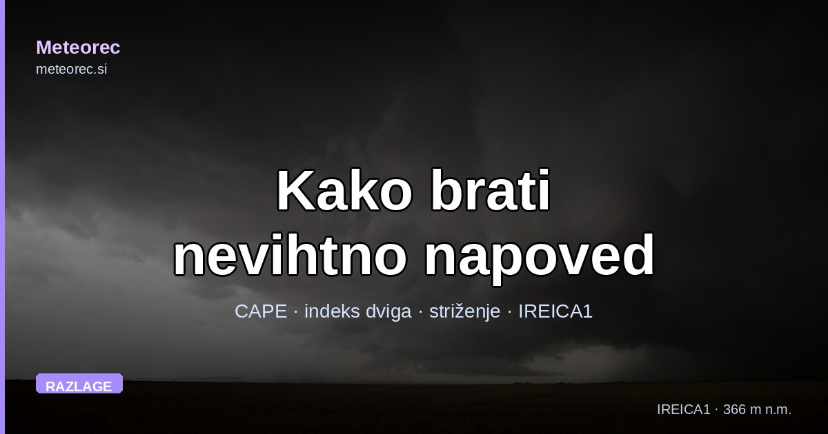 Kako brati nevihtno napoved: CAPE, indeks dviga in striženje vetra po domače