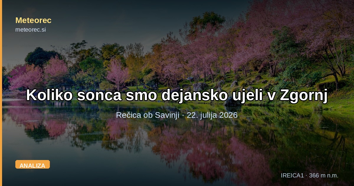 Koliko sonca smo dejansko ujeli v Zgornji Savinjski dolini ta teden