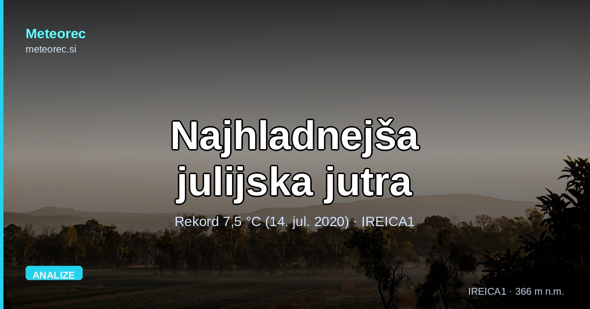 Julij pri 7,5 °C: najhladnejša julijska jutra na postaji IREICA1