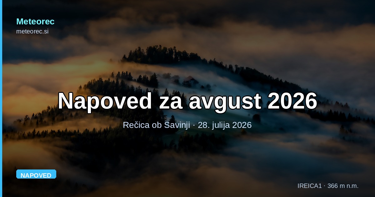 Napoved za avgust 2026: bo res najbolj vroč in suh mesec poletja?