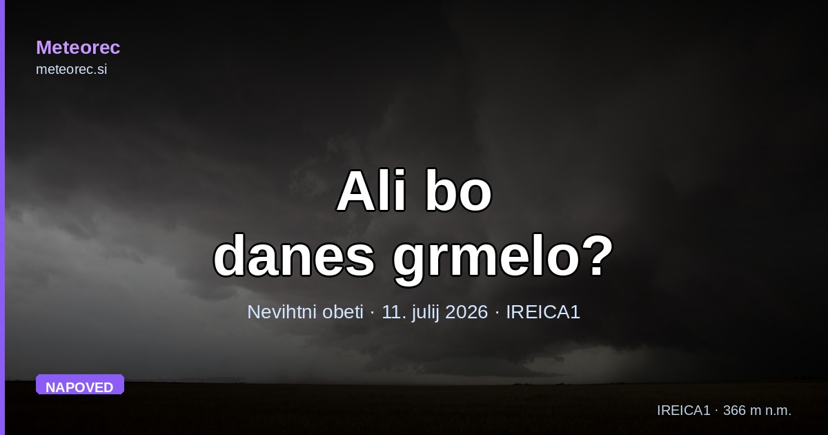 Ali bo danes grmelo? Nevihtni obeti za Zgornjo Savinjsko dolino