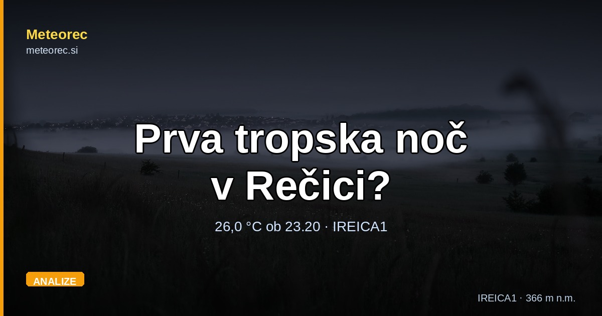 Ali bo nocoj prva tropska noč v Rečici ob Savinji?