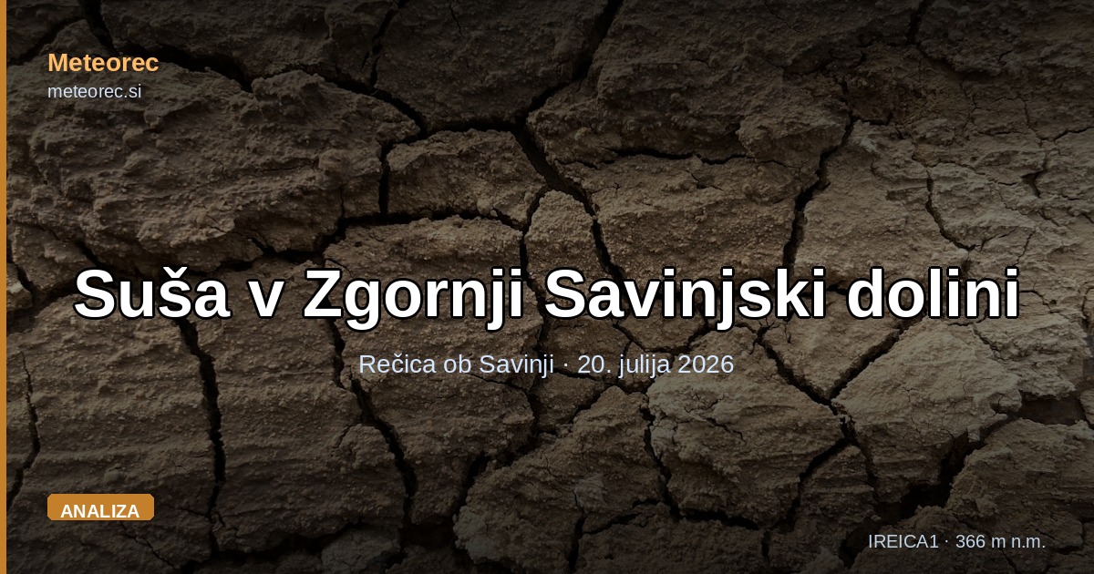 Suša v Zgornji Savinjski dolini: kaj pove ničelna dnevna količina dežja
