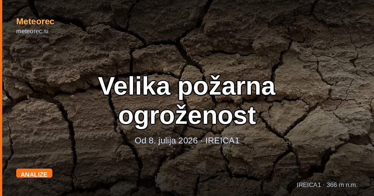 Velika požarna ogroženost od 8. julija: Kaj pravijo podatki iz Rečice ob Savinji